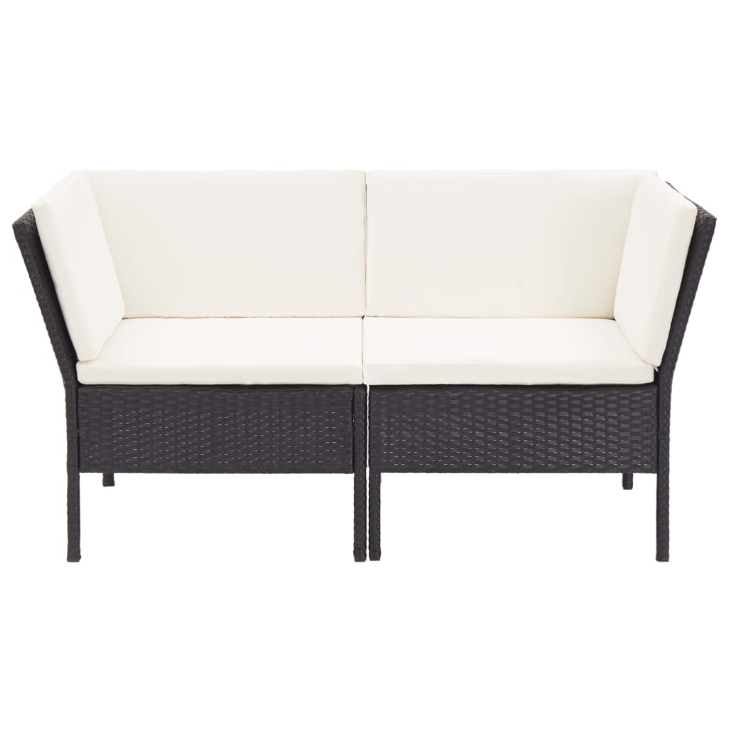 Salon de jardin 8 pcs avec coussins résine tressée noir - XIOS