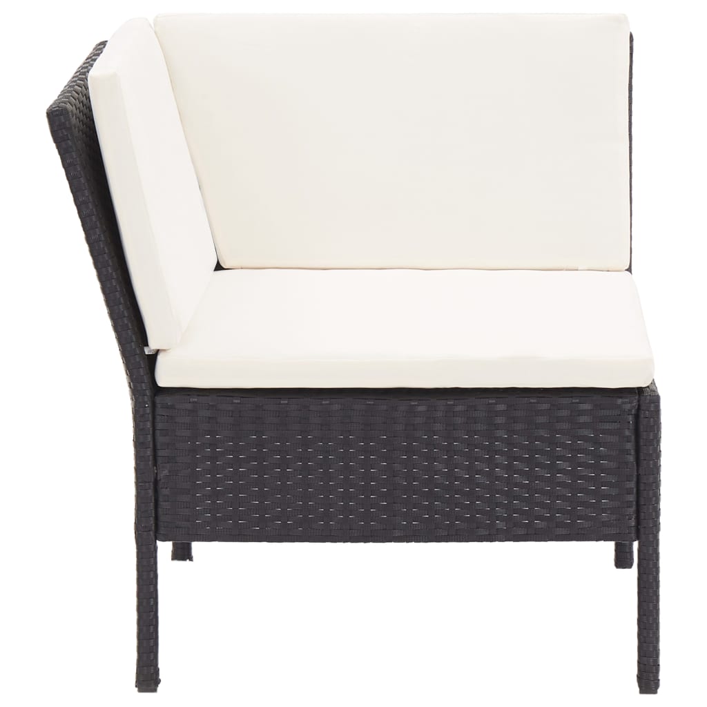 Salon de jardin 8 pcs avec coussins résine tressée noir - XIOS