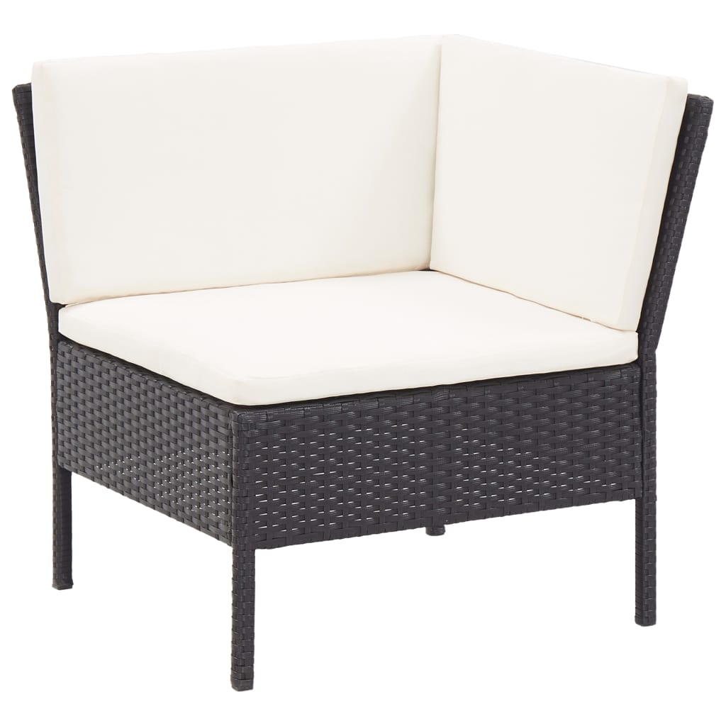 Salon de jardin 8 pcs avec coussins résine tressée noir - XIOS