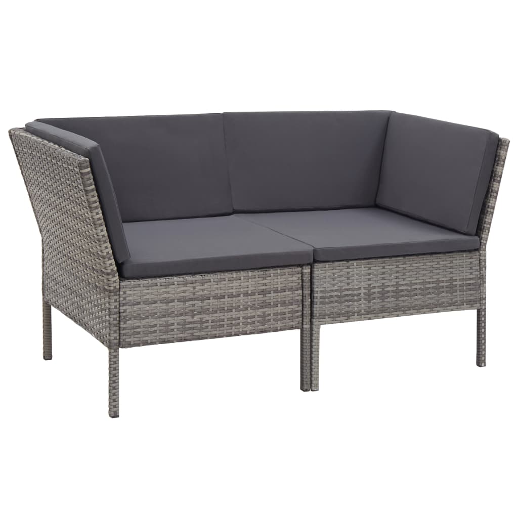 Salon de jardin 8 pcs avec coussins résine tressée gris - XIOS