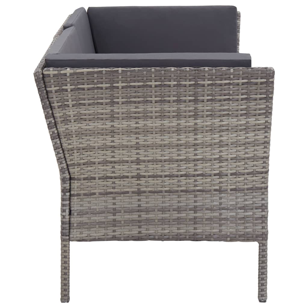 Salon de jardin 8 pcs avec coussins résine tressée gris - XIOS