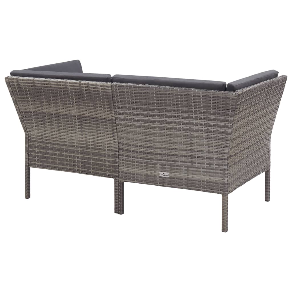 Salon de jardin 8 pcs avec coussins résine tressée gris - XIOS