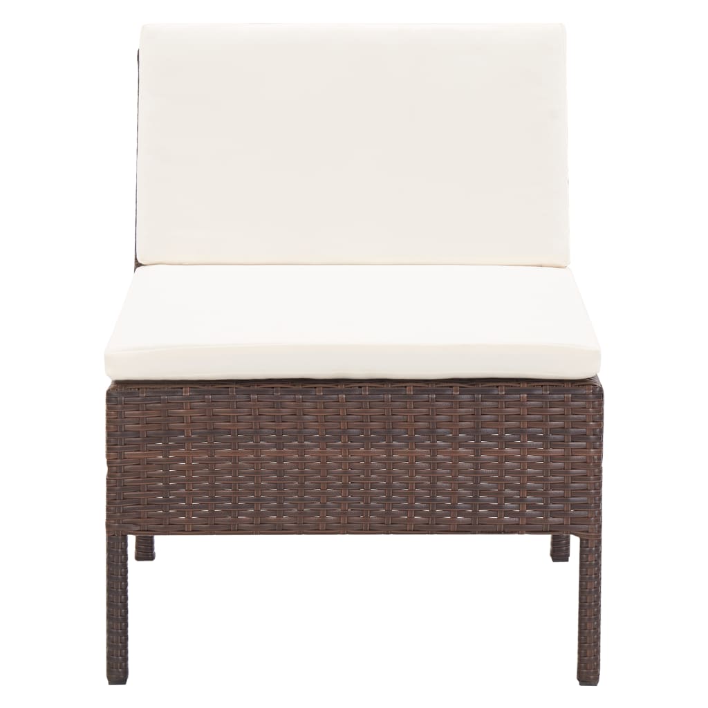 Salon de jardin 3 pcs avec coussins Résine tressée Marron - XIOS