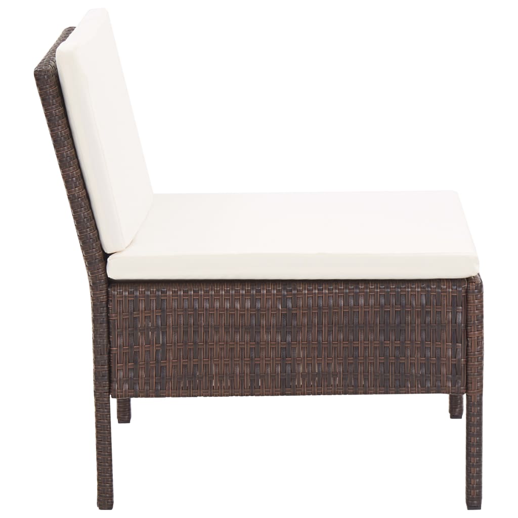 Salon de jardin 3 pcs avec coussins Résine tressée Marron - XIOS