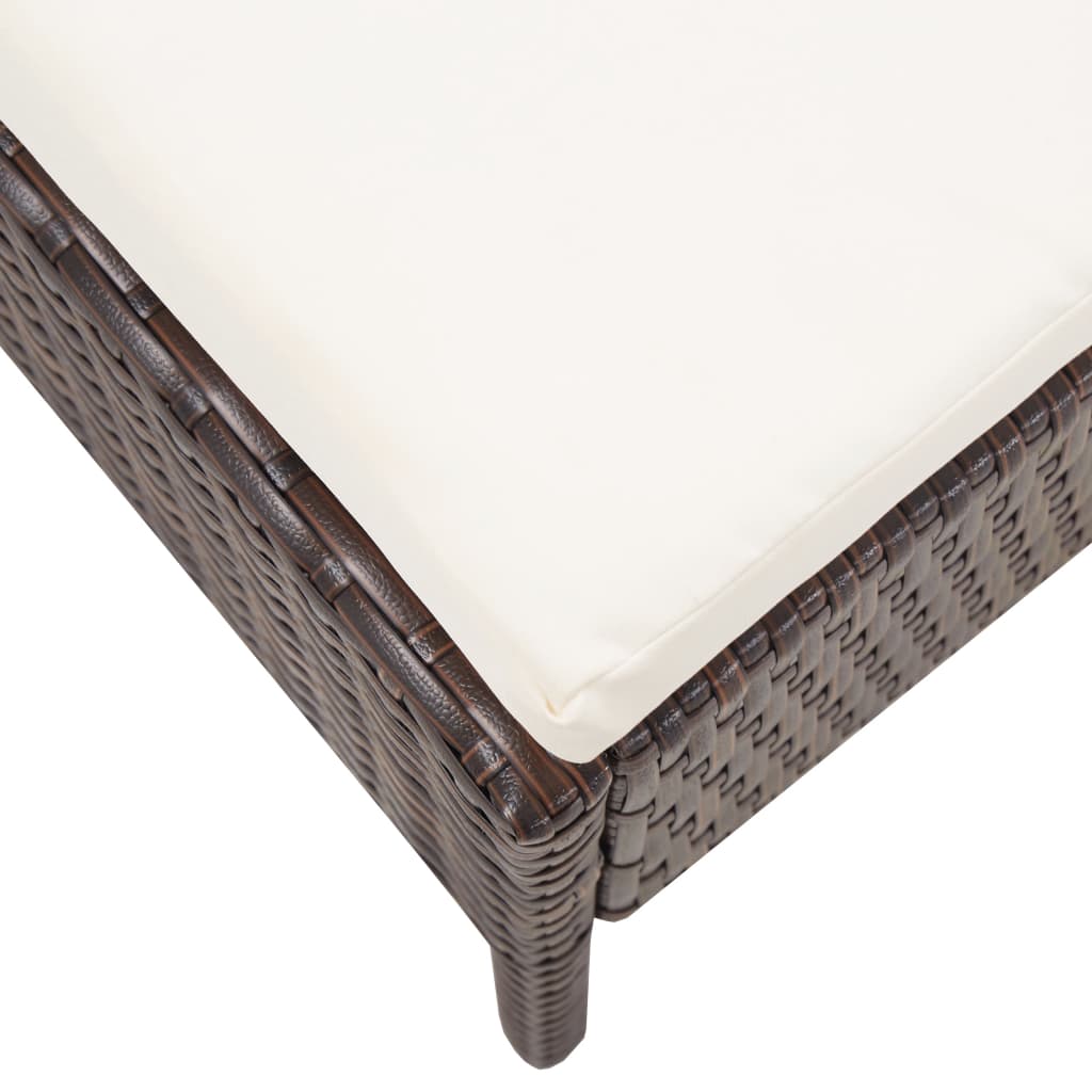 Salon de jardin 3 pcs avec coussins Résine tressée Marron - XIOS