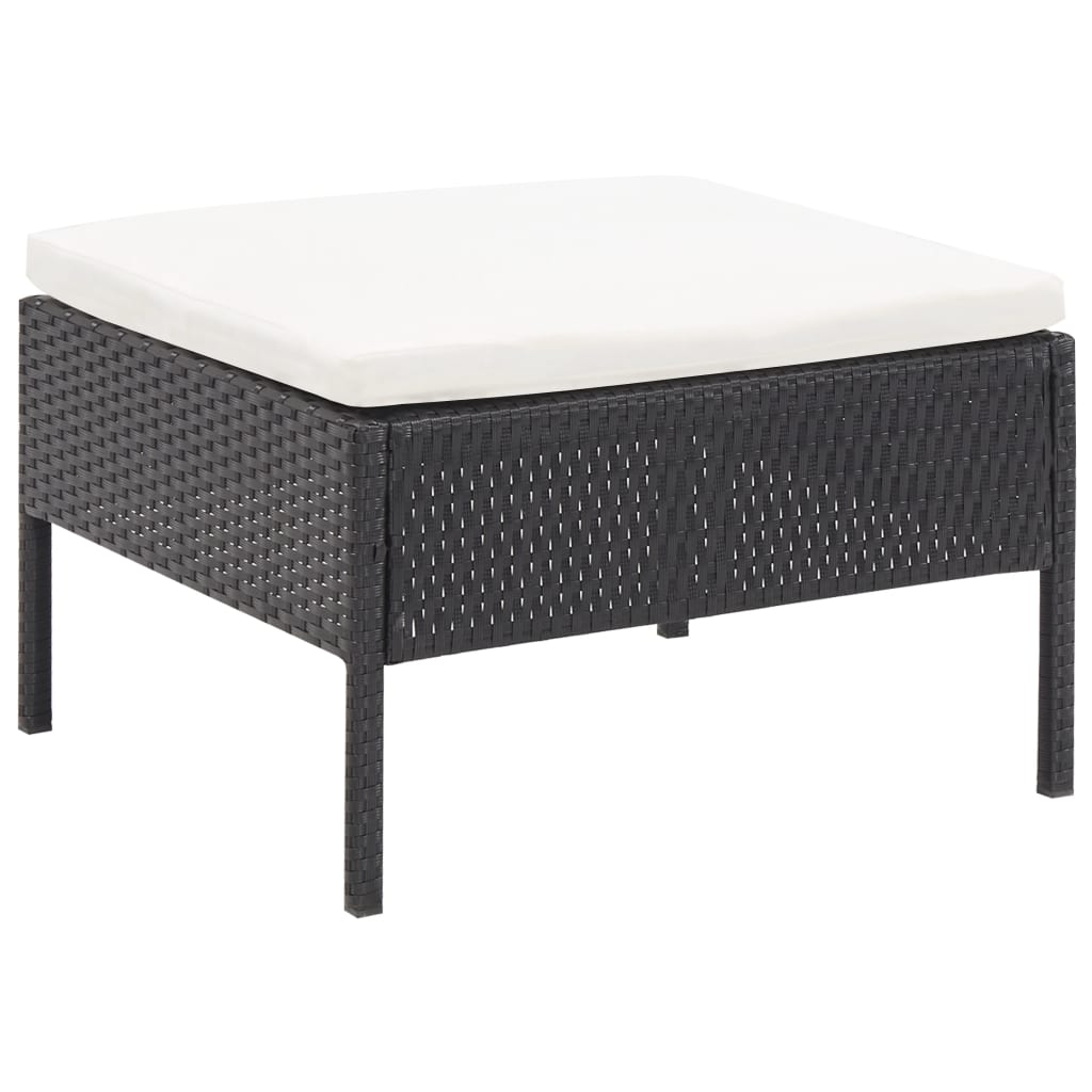 Salon de jardin 3 pcs avec coussins Résine tressée Noir - XIOS