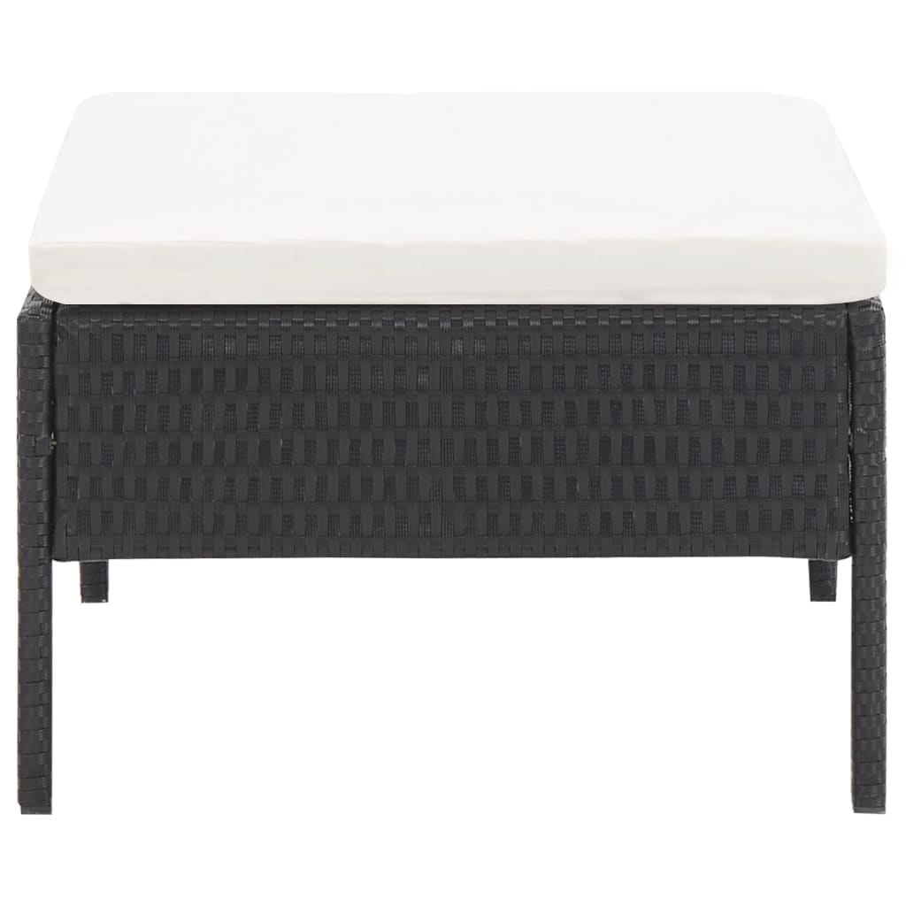 Salon de jardin 3 pcs avec coussins Résine tressée Noir - XIOS