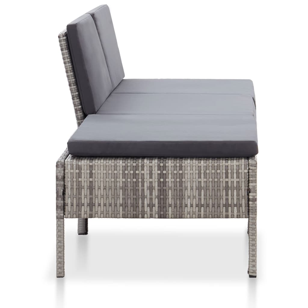 Salon de jardin 3 pcs avec coussins Résine tressée Gris - XIOS