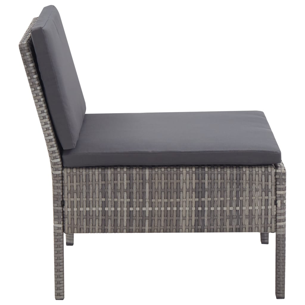 Salon de jardin 3 pcs avec coussins Résine tressée Gris - XIOS