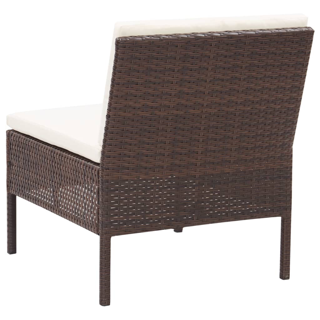 Salon de jardin 3 pcs avec coussins Résine tressée Marron - XIOS