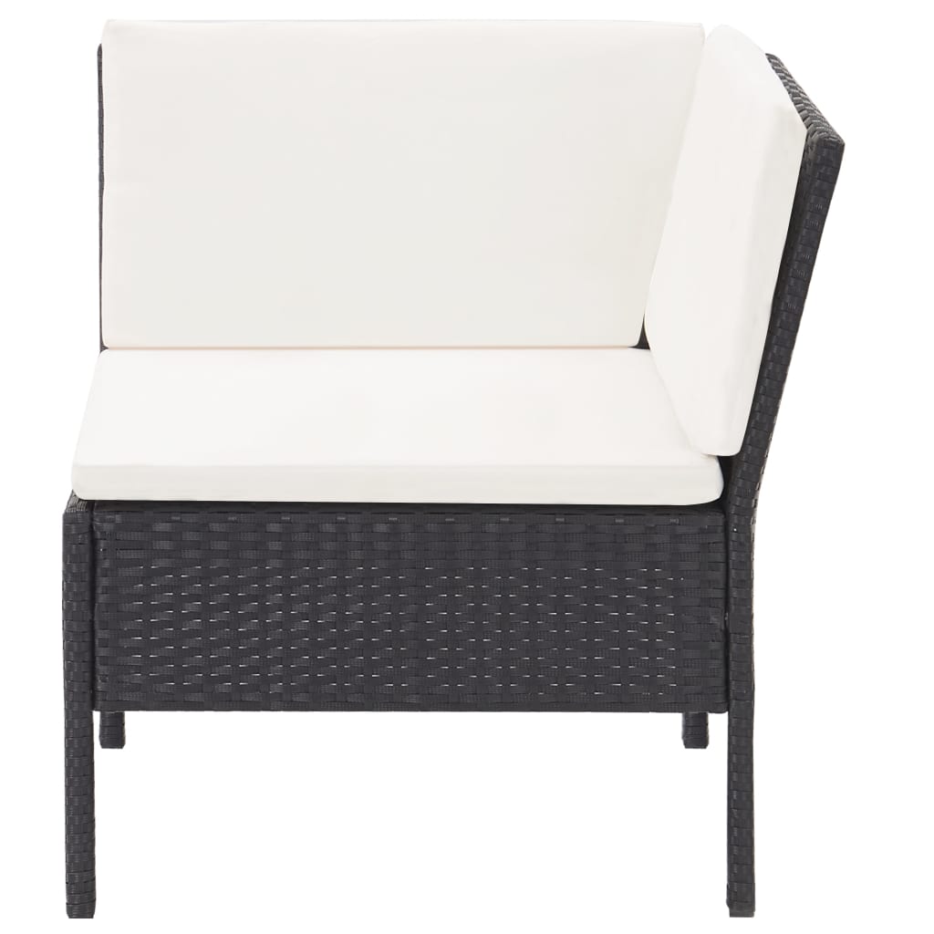 Salon de jardin 3 pcs avec coussins Résine tressée Noir - XIOS