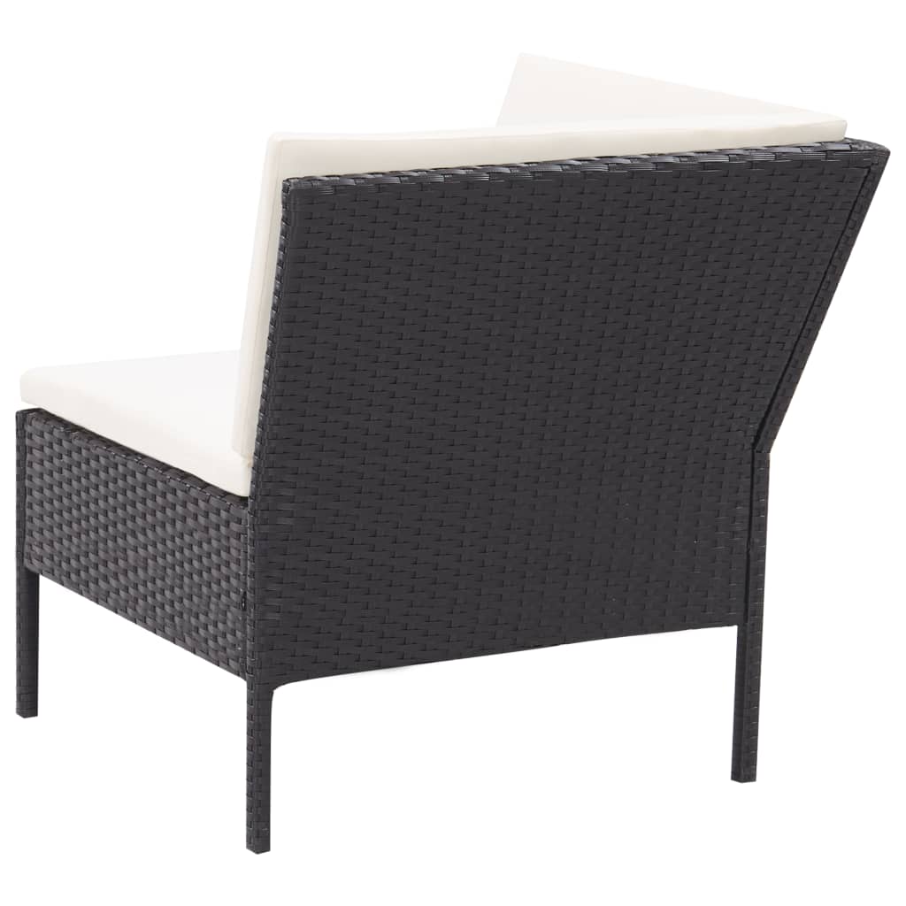 Salon de jardin 3 pcs avec coussins Résine tressée Noir - XIOS