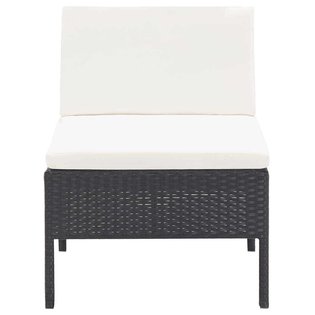 Salon de jardin 3 pcs avec coussins Résine tressée Noir - XIOS