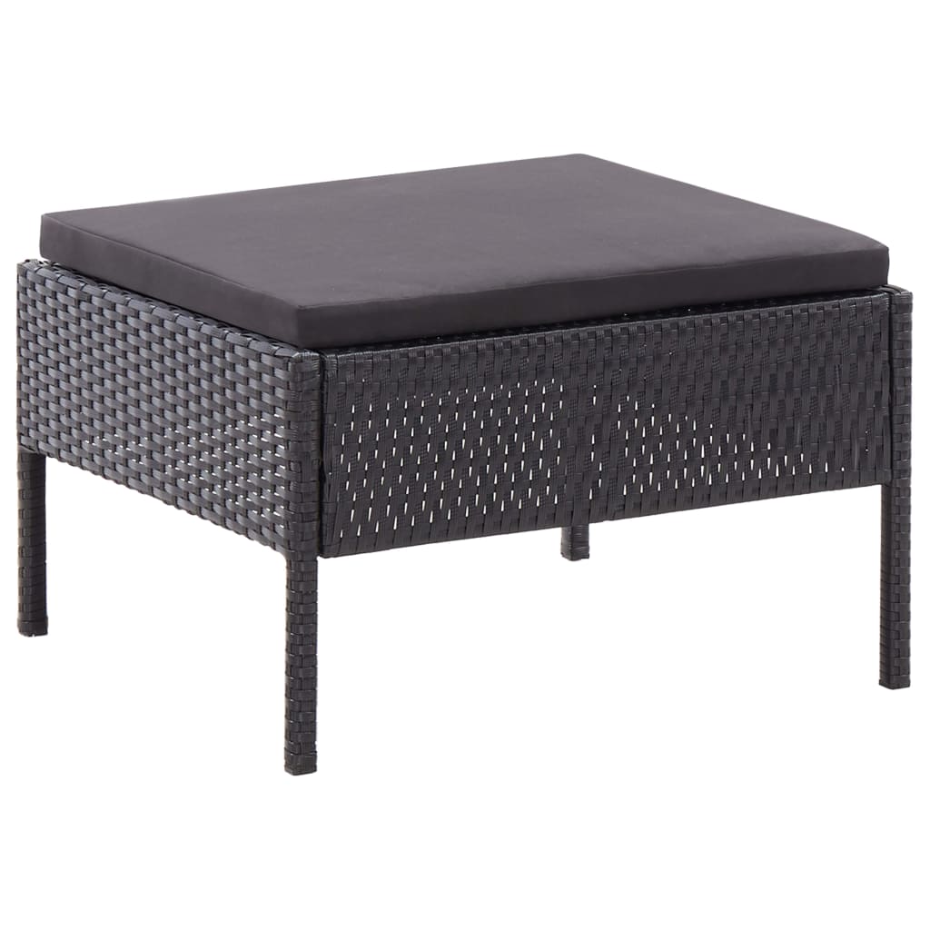 Salon de jardin 3 pcs avec coussins Résine tressée Noir - XIOS