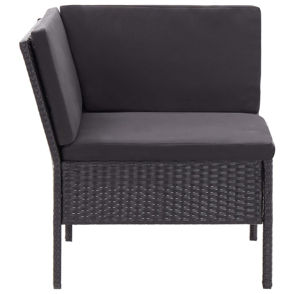 Salon de jardin 3 pcs avec coussins Résine tressée Noir - XIOS