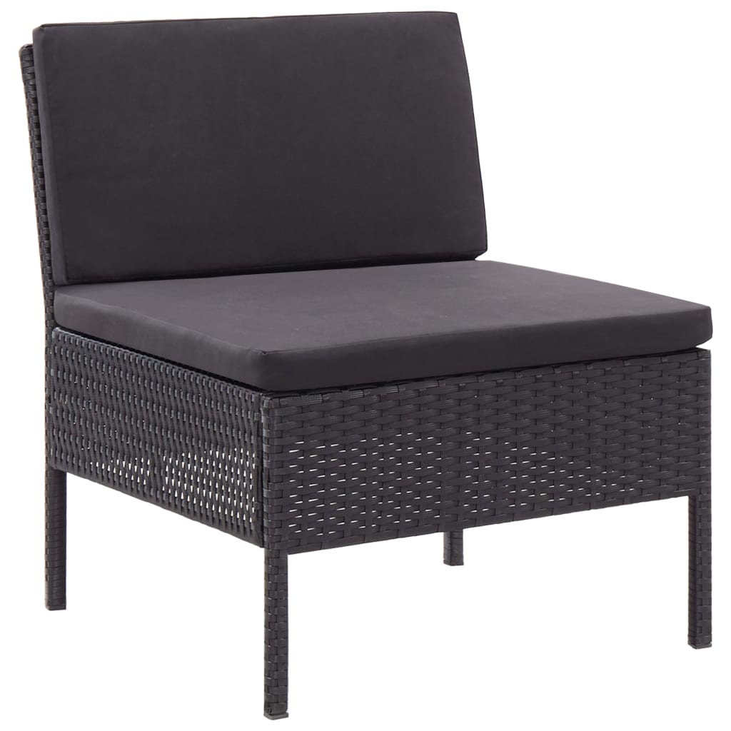 Salon de jardin 3 pcs avec coussins Résine tressée Noir - XIOS