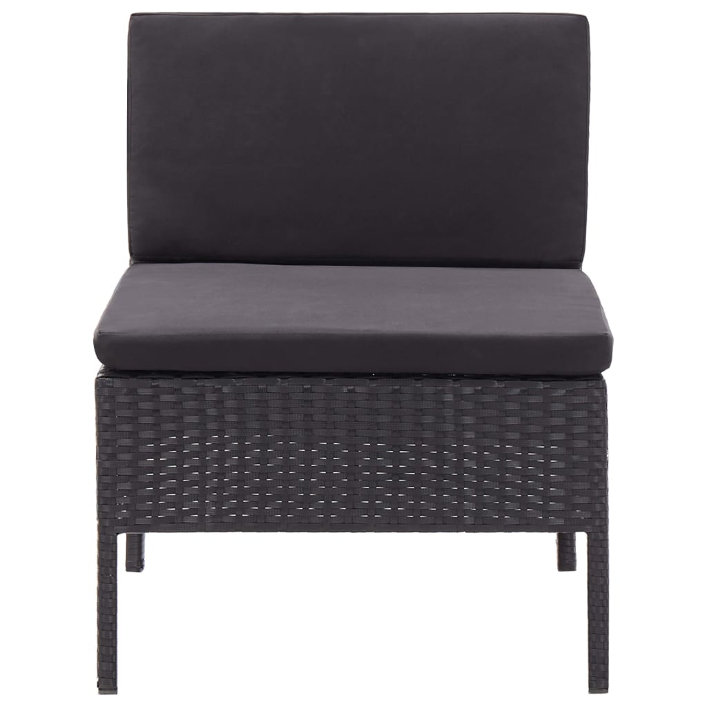 Salon de jardin 3 pcs avec coussins Résine tressée Noir - XIOS