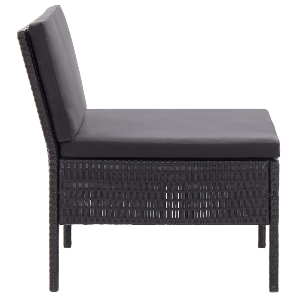 Salon de jardin 3 pcs avec coussins Résine tressée Noir - XIOS