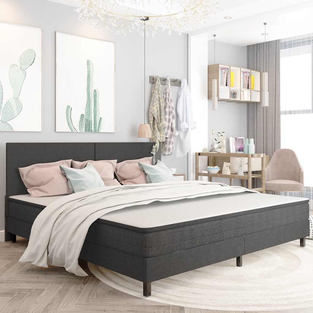 Sommier à lattes de lit sans matelas gris tissu 200x200 cm - XIOS