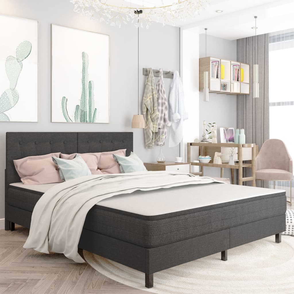 Tête de lit touffetée Gris foncé Tissu 160x200 cm - XIOS