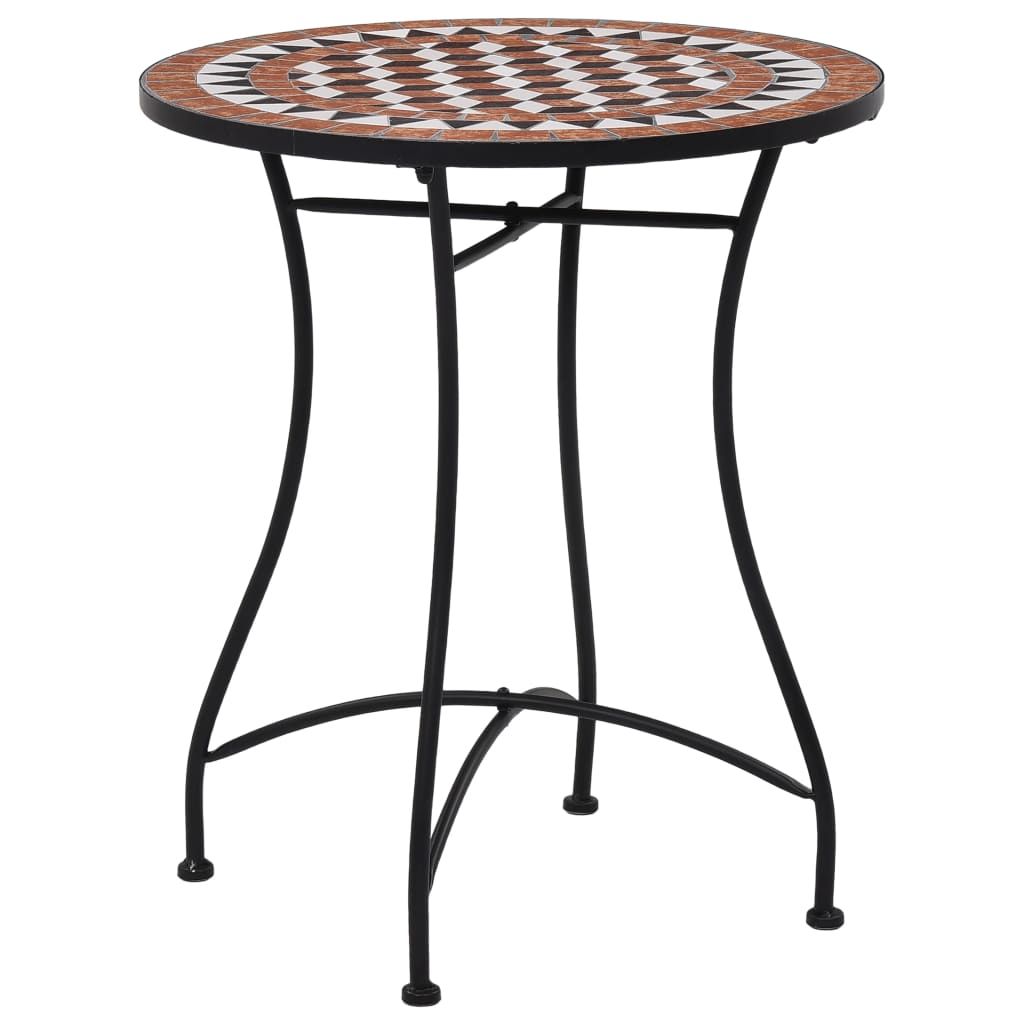 Ensemble de bistro 3 pcs mosaïque Carreau céramique Terre cuite