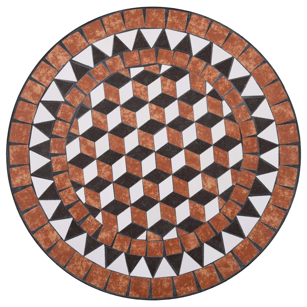 Ensemble de bistro 3 pcs mosaïque Carreau céramique Terre cuite