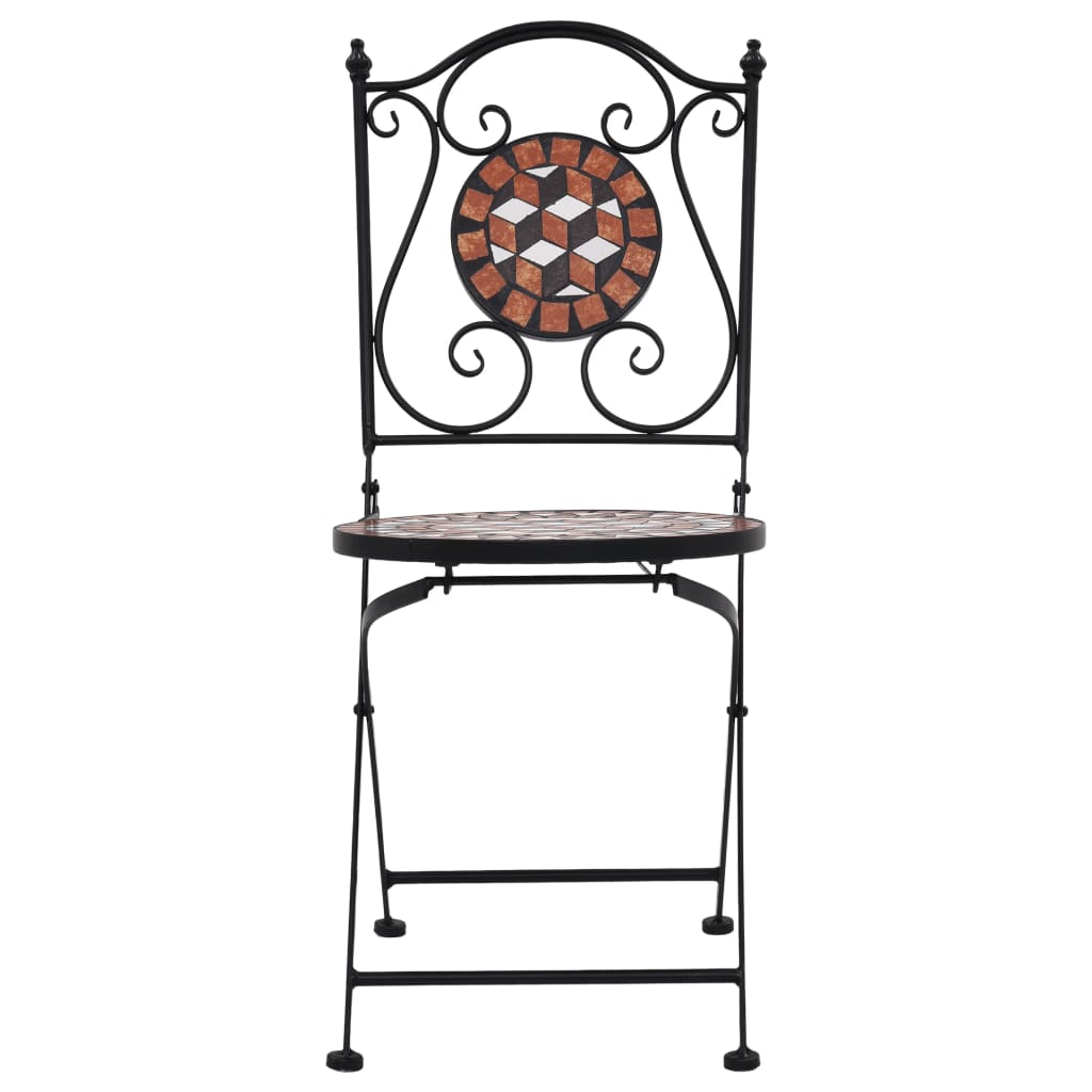 Ensemble de bistro 3 pcs mosaïque Carreau céramique Terre cuite