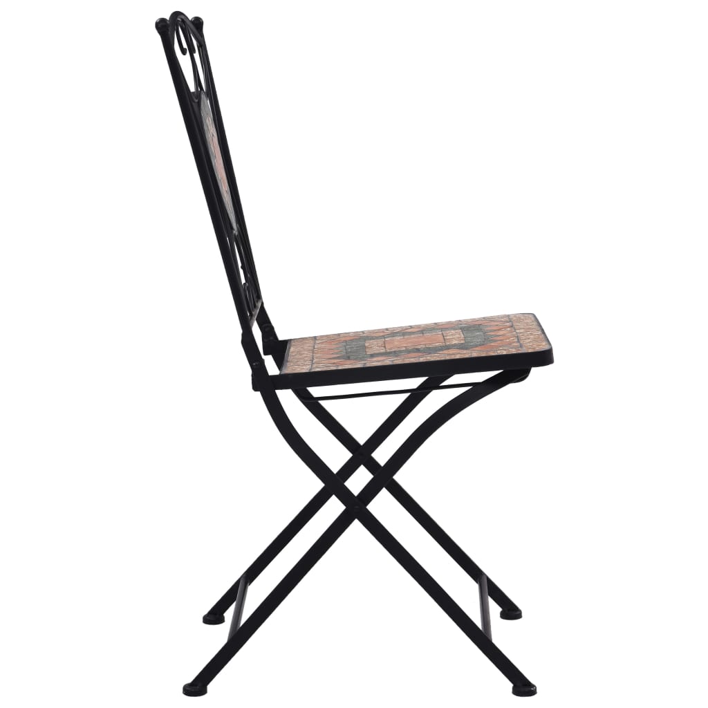 Ensemble de bistro 3 pcs mosaïque Carreau céramique Orange/Gris