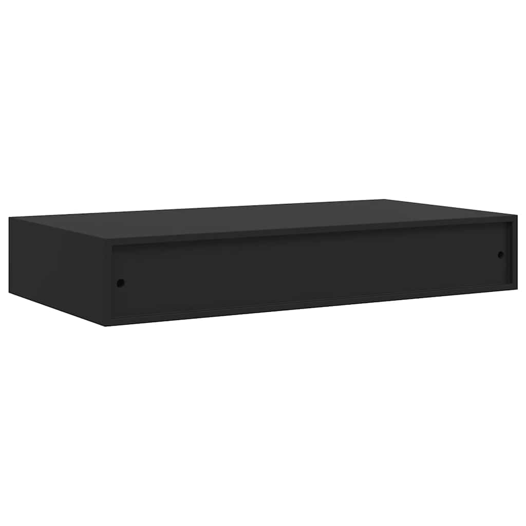 Étagère murale flottante avec tiroir Noir 48x25x8 cm - XIOS