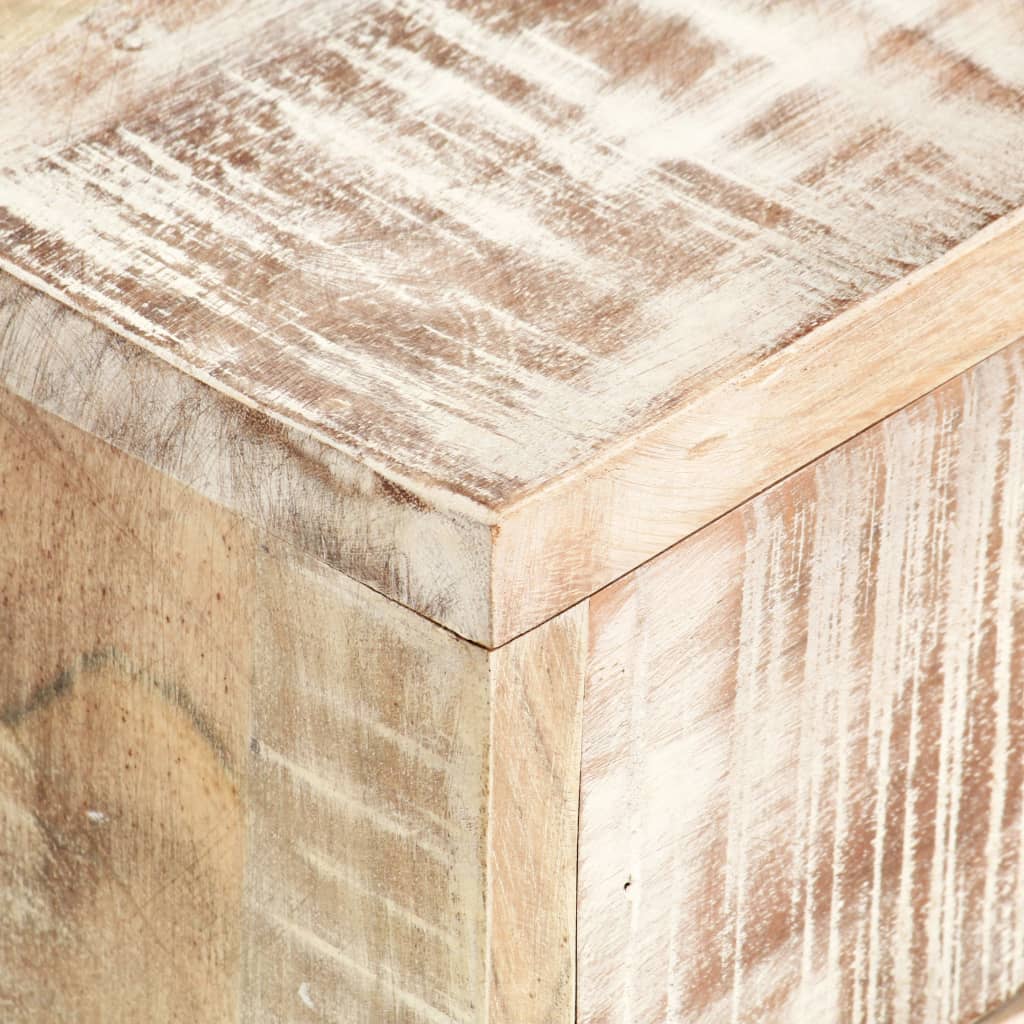 Table basse Blanc 117x50x30 cm Bois d'acacia solide - XIOS