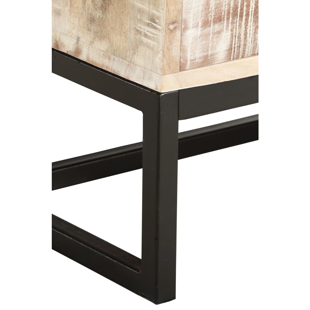 Table basse Blanc 117x50x30 cm Bois d'acacia solide - XIOS
