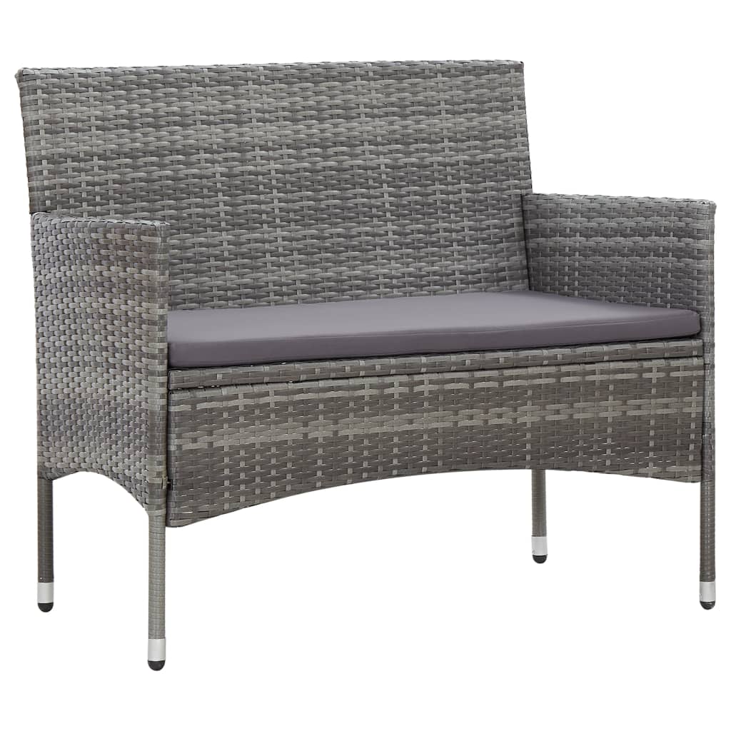 Salon de jardin 4 pcs avec coussins résine tressée gris - XIOS