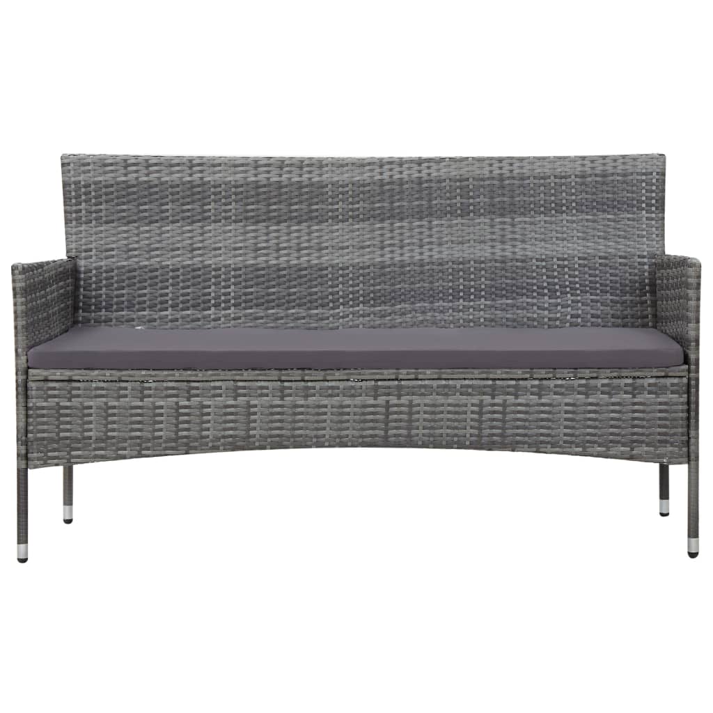 Salon de jardin 4 pcs avec coussins résine tressée gris - XIOS