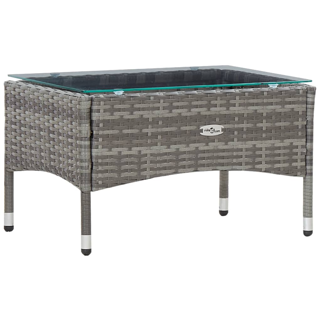 Salon de jardin 4 pcs avec coussins résine tressée gris - XIOS
