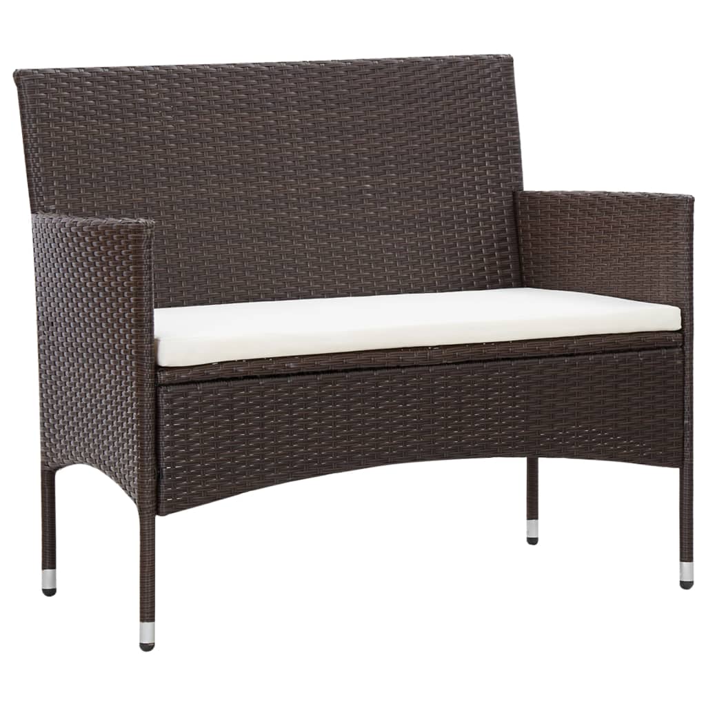 Salon de jardin 5 pcs avec coussins Résine tressée Marron - XIOS