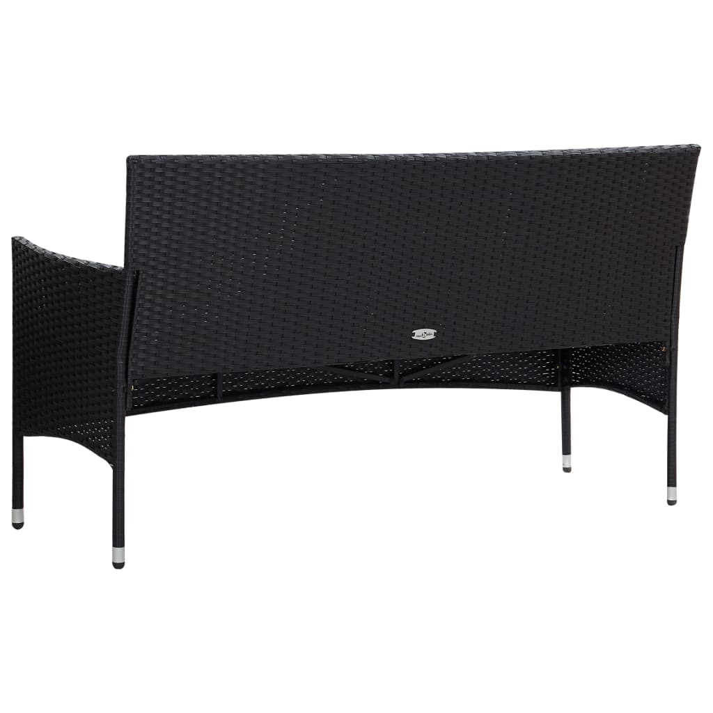 Salon de jardin 5 pcs avec coussins résine tressée noir - XIOS