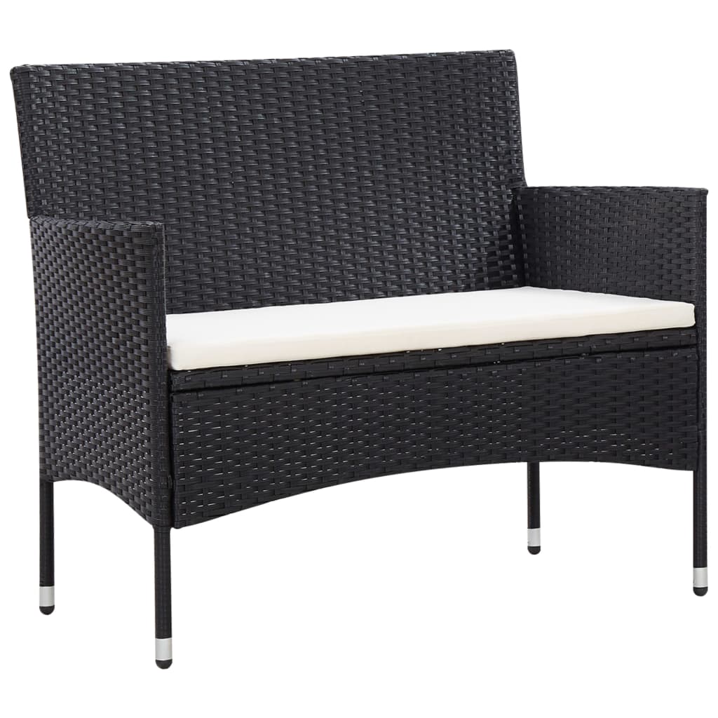 Salon de jardin 5 pcs avec coussins résine tressée noir - XIOS