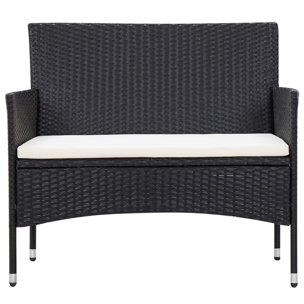 Salon de jardin 5 pcs avec coussins résine tressée noir - XIOS