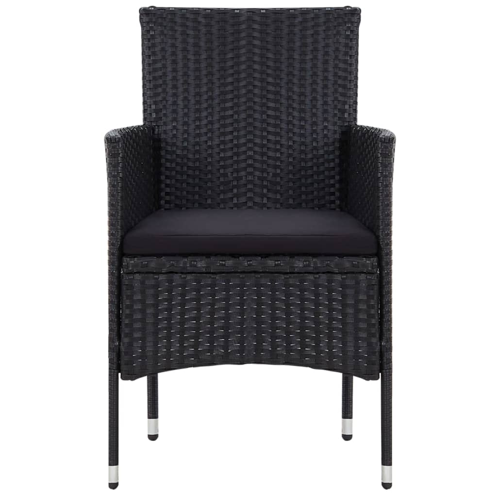 Salon de jardin 5 pcs avec coussins résine tressée noir - XIOS