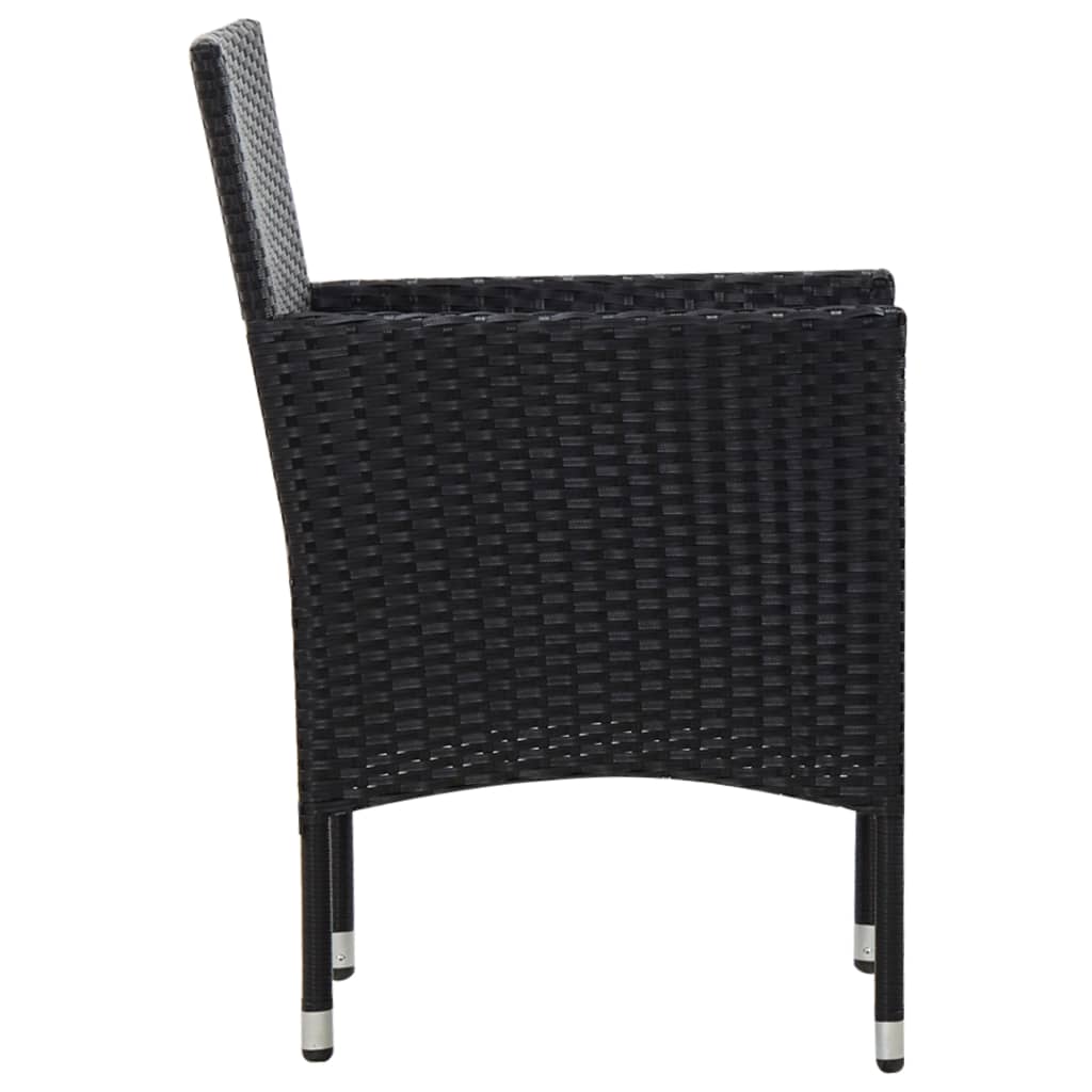 Salon de jardin 5 pcs avec coussins résine tressée noir - XIOS