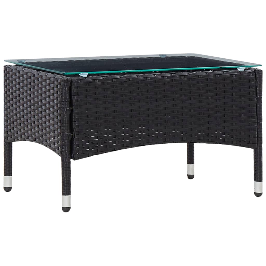 Salon de jardin 5 pcs avec coussins résine tressée noir - XIOS
