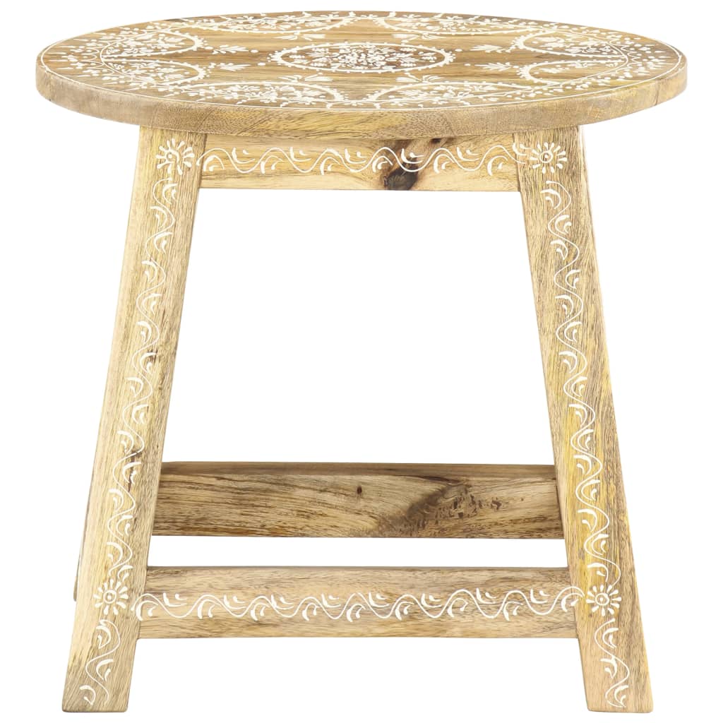 Tabouret peint à la main 38x38x35 cm Bois de manguier solide - XIOS