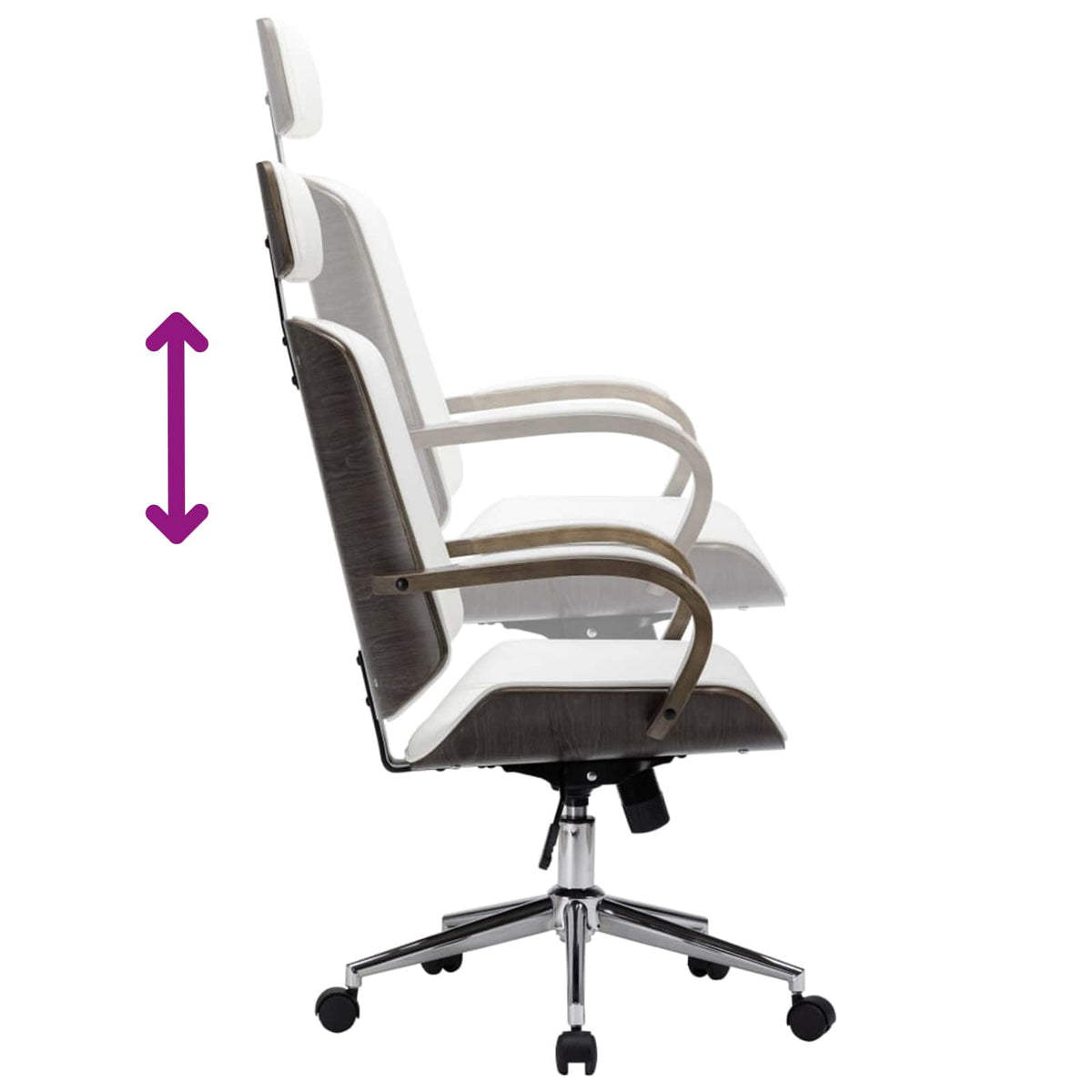 Chaises de bureau pivotantes avec appui-tête 2 pc Simili cuir