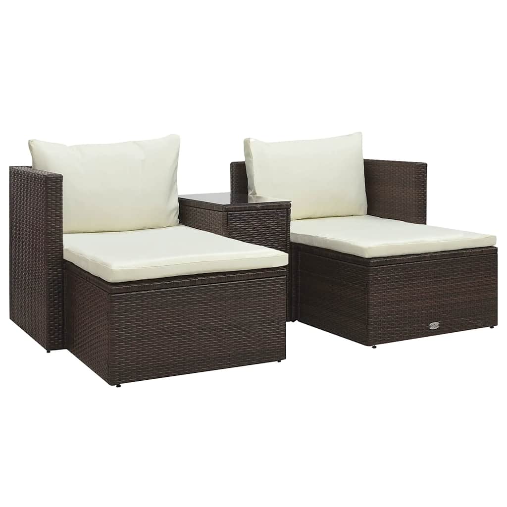 Salon de jardin 5 pcs avec coussins Résine tressée Marron - XIOS