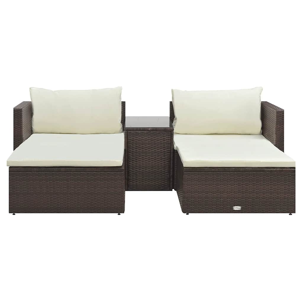 Salon de jardin 5 pcs avec coussins Résine tressée Marron - XIOS