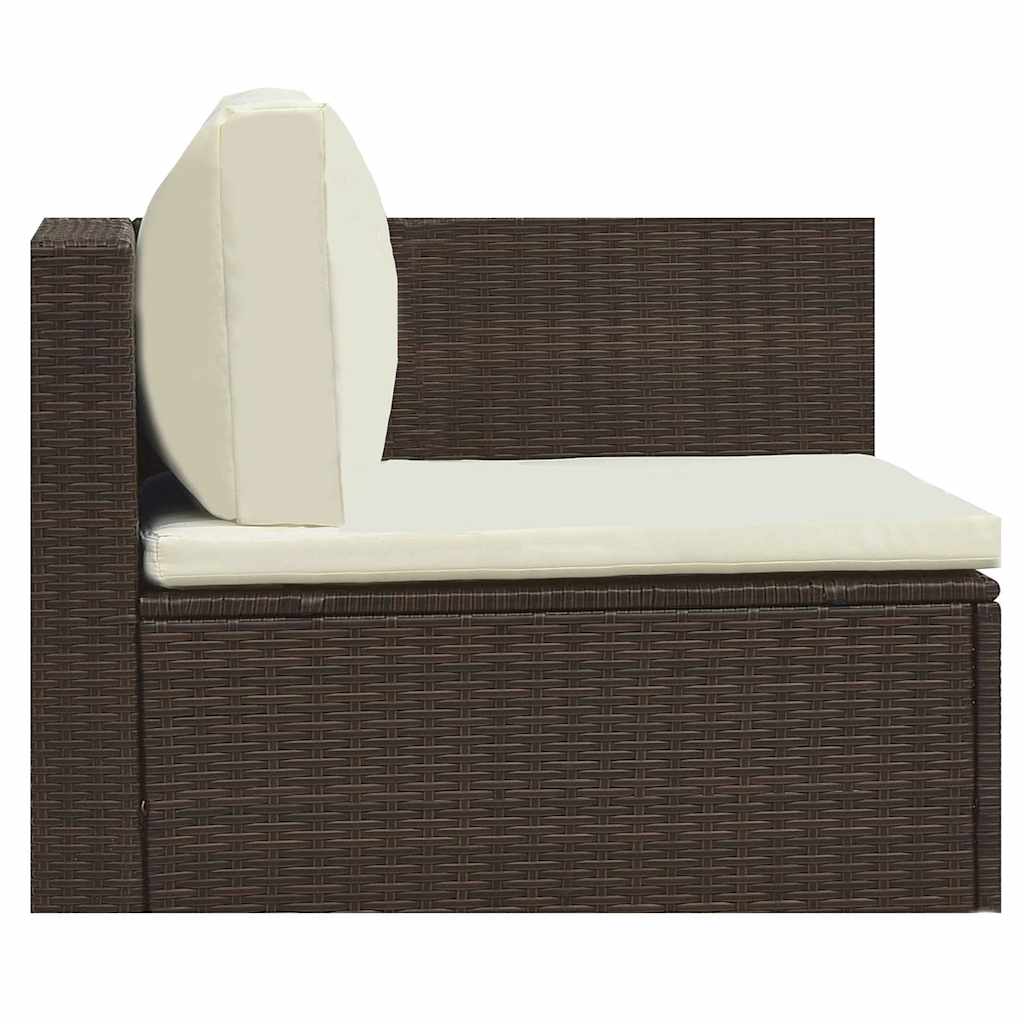 Salon de jardin 5 pcs avec coussins Résine tressée Marron - XIOS