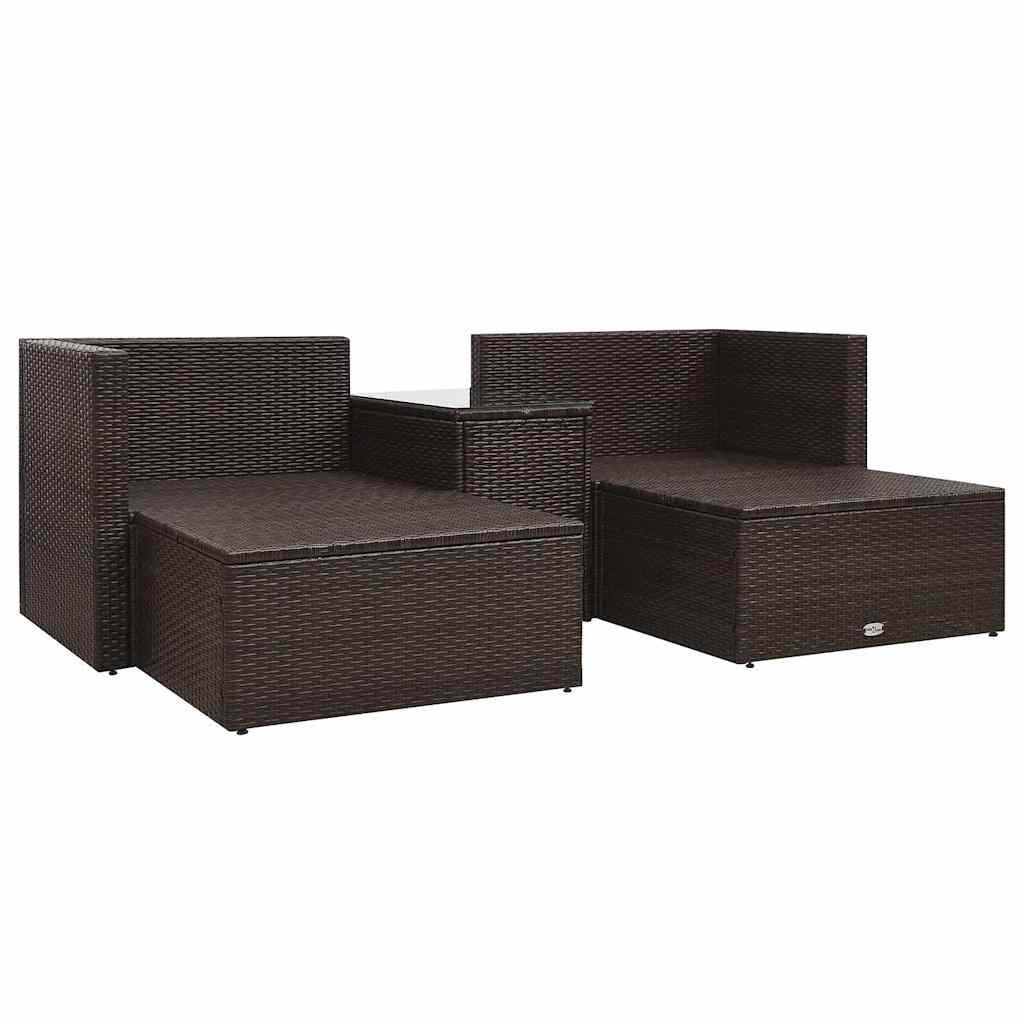 Salon de jardin 5 pcs avec coussins Résine tressée Marron - XIOS