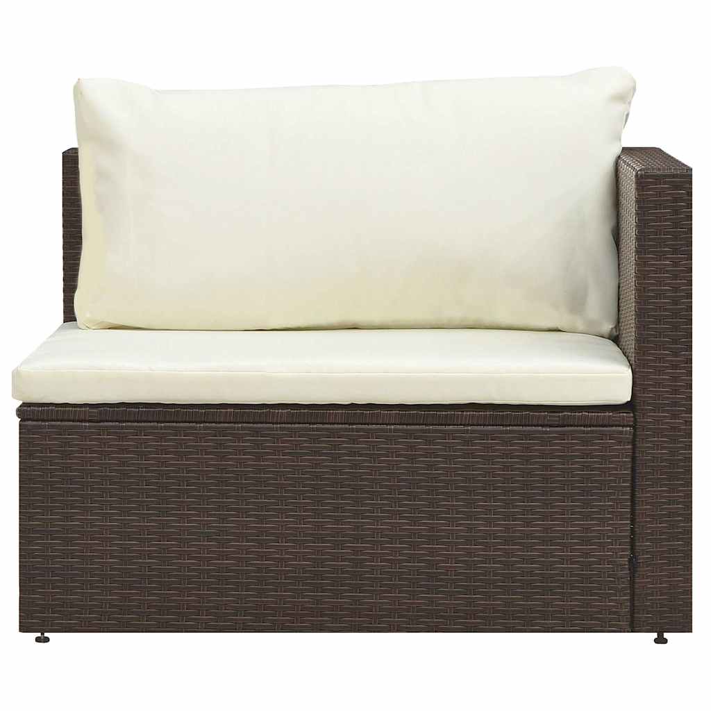 Salon de jardin 5 pcs avec coussins Résine tressée Marron - XIOS
