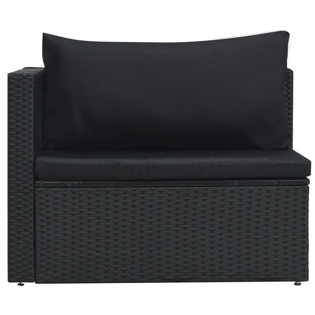 Salon de jardin 5 pcs avec coussins résine tressée noir - XIOS
