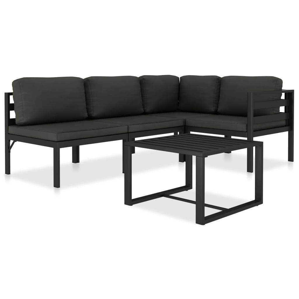 Salon de jardin 5 pcs avec coussins Aluminium Anthracite - XIOS